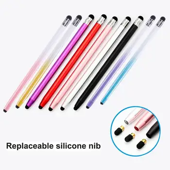 Универсальная ручка-карандаш для планшета, силиконовый стилус для рисования с двойной головкой, сменные наконечники для карандашей для iPhone iPad, планшета Android Phone