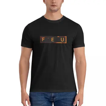 Футболка с рисунком Nekfeu Feu, черные футболки для мужчин, одежда с аниме, мужские футболки с рисунком, летний топ