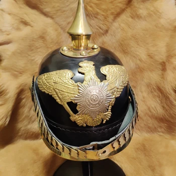 Шлемы для косплея, имитация прусского шлема PICKELHAUBE, Носимый Ретро-шпиль, Немецкий военный шлем, маска средневекового рыцаря