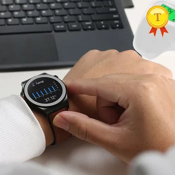 ЭКГ PPG IP68 Водонепроницаемые мужские смарт-часы с цветным 1,3-дюймовым сенсорным экраном, отслеживающие температуру в режиме реального времени, поделиться приложением Умными часами